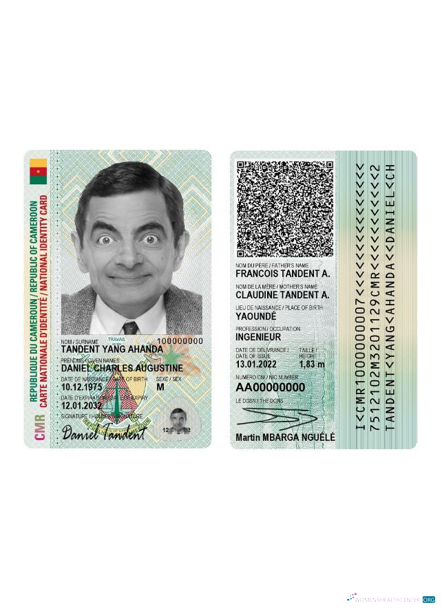 Download Cameroon ID card 2022 present Photoshop template